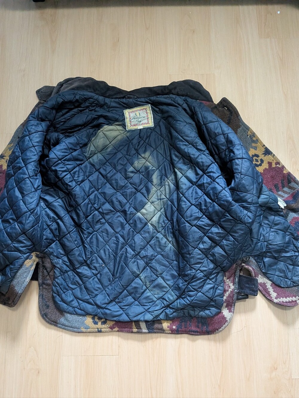 Vintage Laurence Roy Wool Blanket Jacket Southwestern Aztec Pattern TG/XL Canada - Picture 2 of 6